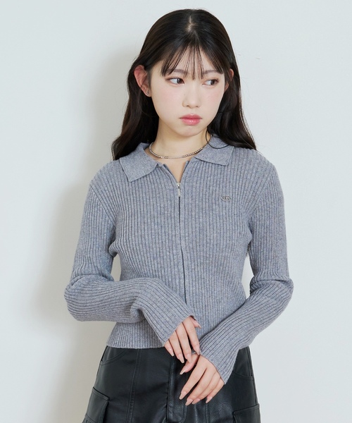 LOVETOXIC(ラブトキシック)の「【LTXC】【洗える】リブWジップカーディガン(カーディガン/ボレロ・キッズ・グレー/サックスブルー/アイボリー/ブラック・L:160cm/M:150cm/S:140cm/130cm)」の9枚目の写真