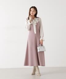 EDIT COLOGNE | ＜Ｅ＞ラッフルタイドッキングワンピース / 1216147200(ワンピース)