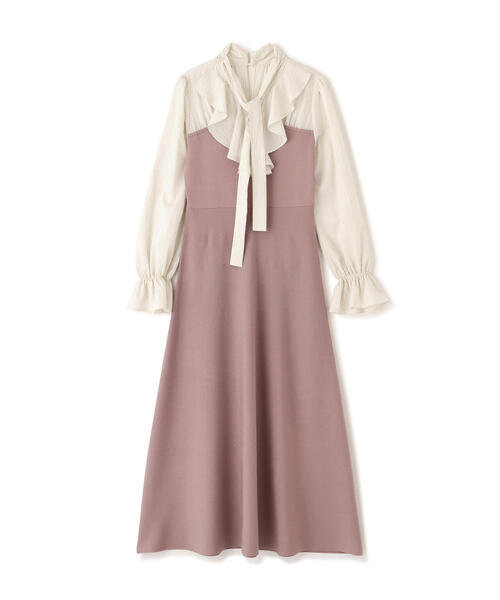 EDIT COLOGNE(エディットコロン)の「<E>ラッフルタイドッキングワンピース / 1216147200(ワンピース・レディース・ピンク/ネイビー・SMALL/P/S/MEDIUM)」の3枚目の写真