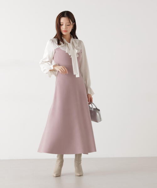 EDIT COLOGNE(エディットコロン)の「<E>ラッフルタイドッキングワンピース / 1216147200(ワンピース・レディース・ピンク/ネイビー・SMALL/P/S/MEDIUM)」の6枚目の写真