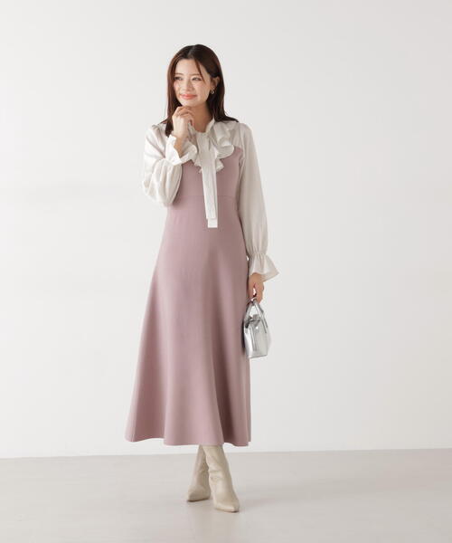 EDIT COLOGNE(エディットコロン)の「<E>ラッフルタイドッキングワンピース / 1216147200(ワンピース・レディース・ピンク/ネイビー・SMALL/P/S/MEDIUM)」の7枚目の写真