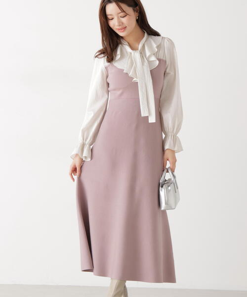 EDIT COLOGNE(エディットコロン)の「<E>ラッフルタイドッキングワンピース / 1216147200(ワンピース・レディース・ピンク/ネイビー・SMALL/P/S/MEDIUM)」の8枚目の写真