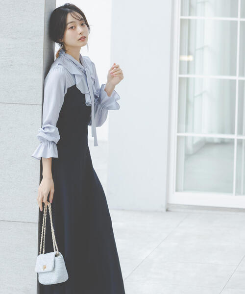 EDIT COLOGNE(エディットコロン)の「<E>ラッフルタイドッキングワンピース / 1216147200(ワンピース・レディース・ピンク/ネイビー・SMALL/P/S/MEDIUM)」の13枚目の写真