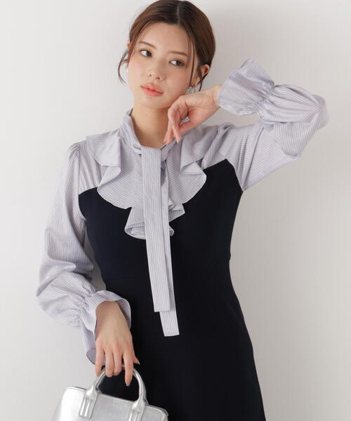 EDIT COLOGNE(エディットコロン)の「<E>ラッフルタイドッキングワンピース / 1216147200(ワンピース・レディース・ピンク/ネイビー・SMALL/P/S/MEDIUM)」の17枚目の写真