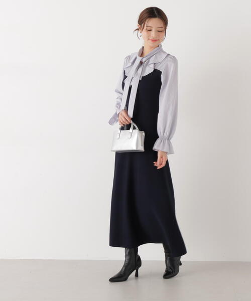 EDIT COLOGNE(エディットコロン)の「<E>ラッフルタイドッキングワンピース / 1216147200(ワンピース・レディース・ピンク/ネイビー・SMALL/P/S/MEDIUM)」の18枚目の写真