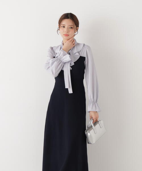 EDIT COLOGNE(エディットコロン)の「<E>ラッフルタイドッキングワンピース / 1216147200(ワンピース・レディース・ピンク/ネイビー・SMALL/P/S/MEDIUM)」の21枚目の写真