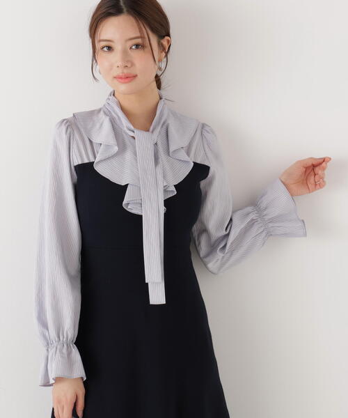 EDIT COLOGNE(エディットコロン)の「<E>ラッフルタイドッキングワンピース / 1216147200(ワンピース・レディース・ピンク/ネイビー・SMALL/P/S/MEDIUM)」の22枚目の写真