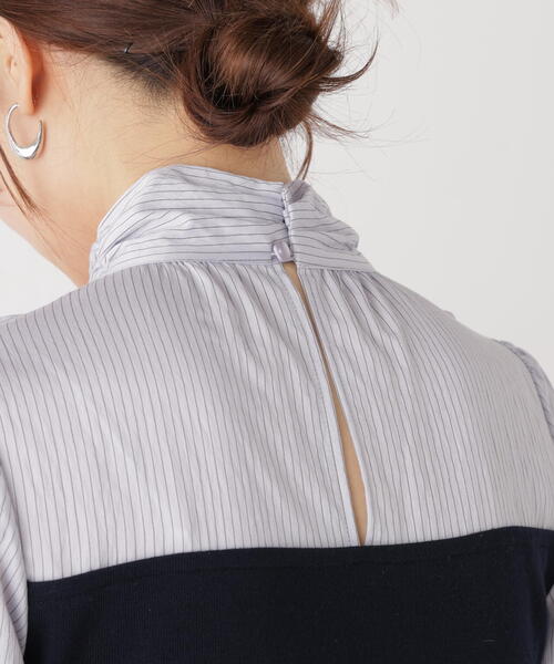 EDIT COLOGNE（エディットコロン）の「＜Ｅ＞ラッフルタイドッキングワンピース / 1216147200（ワンピース・レディース・ネイビー/ピンク・MEDIUM/P/S/SMALL）」の4枚目の写真