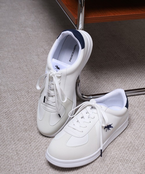 POLOCHAMPS（ポロチャンプス）の「POLOCHAMPS レトロトレーニングシューズ（スニーカー・メンズ・ブラック/ホワイト×グリーン/ホワイト×ネイビー・25.5cm/26.0cm/26.5cm/27.0cm/28.0cm/25.0cm）」の3枚目の写真