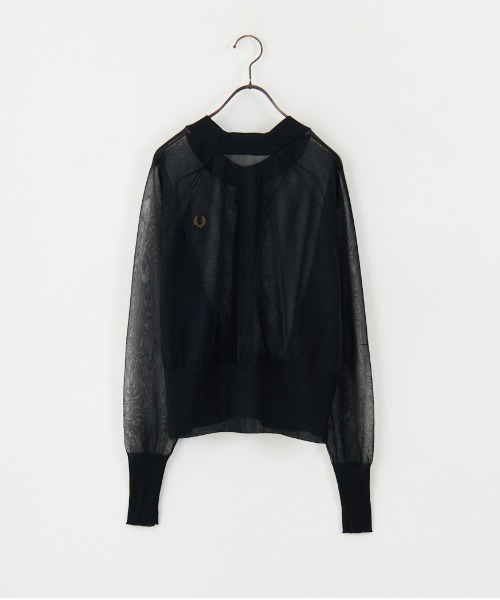FRED PERRY/フレッドペリー] ワンポイントロゴ刺繍 シアークルーネック