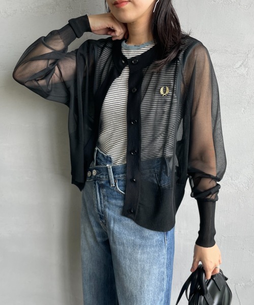 FRED PERRYワンポイントロゴ刺繍 シアークルーネックカーディガン FRED PERRY（フレッドペリー）の「[FRED PERRY/フレッドペリー] ワン