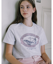 Cupid Angel Print T-shirt - Pink