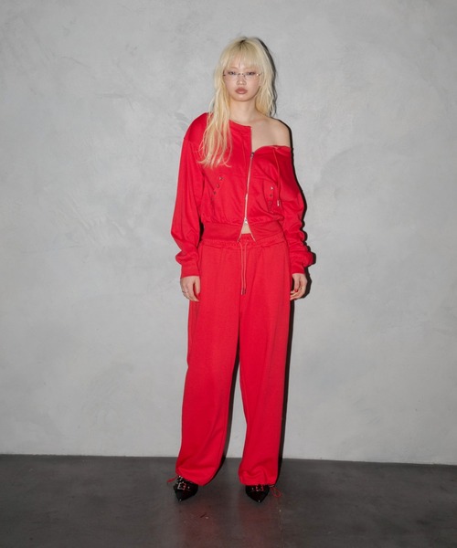 3.3 Field Trip （3.3フィールドトリップ）の「【セットアップ着用可能】3.3 Field Trip／スター付きオフショルジップ（スウェット・レディース・ブルー/グレー/レッド/ブラック・FREE）」の15枚目の写真