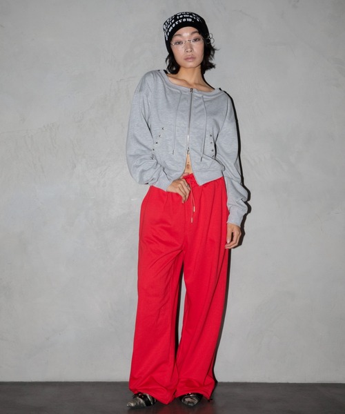 3.3 Field Trip （3.3フィールドトリップ）の「【セットアップ着用可能】3.3 Field Trip／スター付きオフショルジップ（スウェット・レディース・ブルー/グレー/レッド/ブラック・FREE）」の22枚目の写真