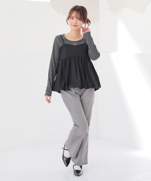 Honeys(ハニーズ)の「【UVカット】プレート付トップス(Tシャツ/カットソー・レディース・サックスブルー/ホワイト/ヘザーチャコール/モカ/ブラック・S/M/L)」の17枚目の写真