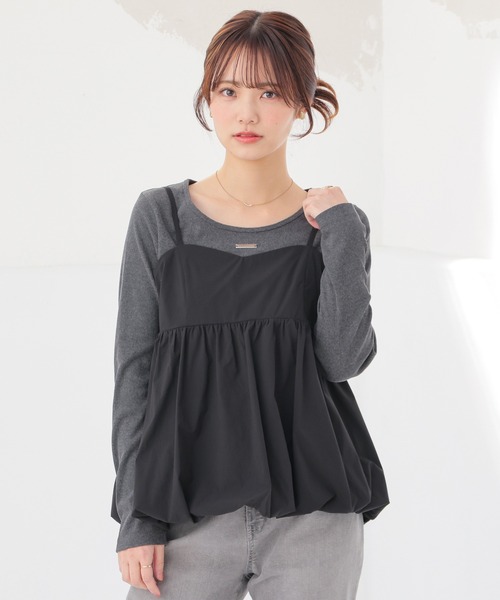 Honeys(ハニーズ)の「【UVカット】プレート付トップス(Tシャツ/カットソー・レディース・サックスブルー/ホワイト/ヘザーチャコール/モカ/ブラック・S/M/L)」の18枚目の写真