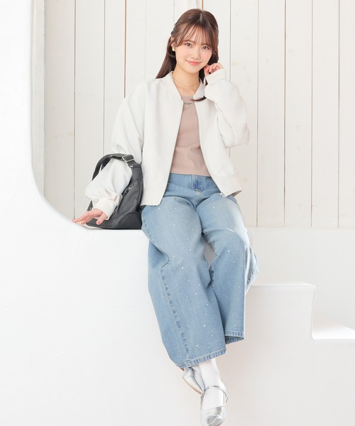 Honeys(ハニーズ)の「【UVカット】プレート付トップス(Tシャツ/カットソー・レディース・サックスブルー/ホワイト/ヘザーチャコール/モカ/ブラック・S/M/L)」の19枚目の写真