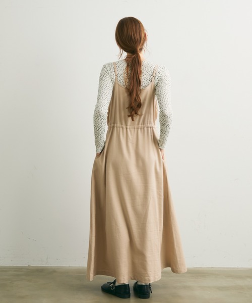 Crisp（クリスプ）の「ストライプキャミワンピース（ワンピース・レディース・ベージュ/グリーン・FREE）」の5枚目の写真