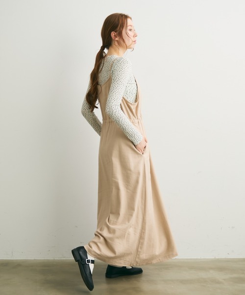 Crisp（クリスプ）の「ストライプキャミワンピース（ワンピース・レディース・ベージュ/グリーン・FREE）」の6枚目の写真