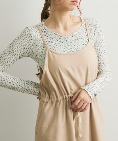 Crisp（クリスプ）の「ストライプキャミワンピース（ワンピース・レディース・ベージュ/グリーン・FREE）」の7枚目の写真