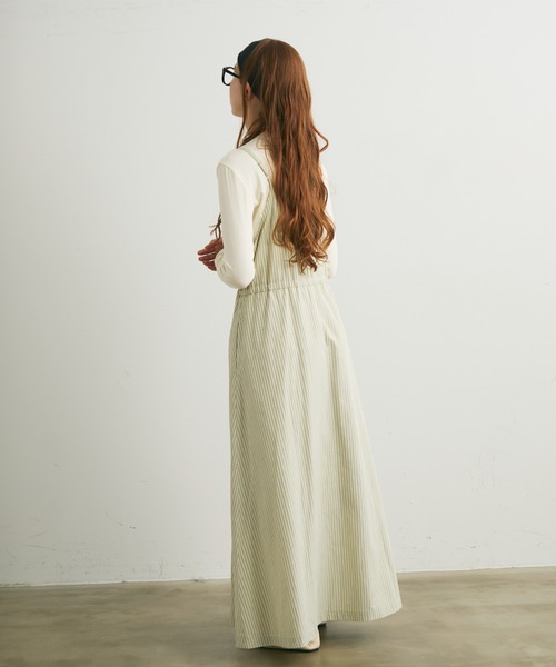 Crisp（クリスプ）の「ストライプキャミワンピース（ワンピース・レディース・ベージュ/グリーン・FREE）」の13枚目の写真