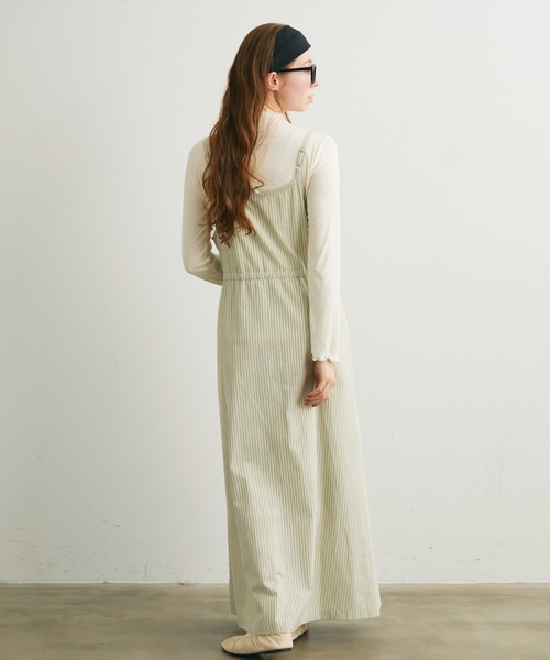 Crisp（クリスプ）の「ストライプキャミワンピース（ワンピース・レディース・ベージュ/グリーン・FREE）」の14枚目の写真