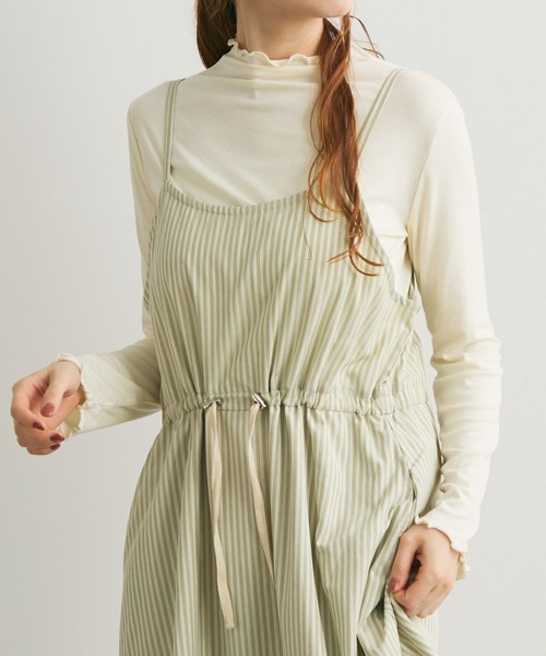 Crisp（クリスプ）の「ストライプキャミワンピース（ワンピース・レディース・ベージュ/グリーン・FREE）」の16枚目の写真