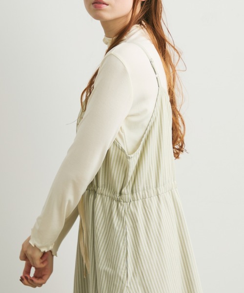 Crisp（クリスプ）の「ストライプキャミワンピース（ワンピース・レディース・ベージュ/グリーン・FREE）」の17枚目の写真