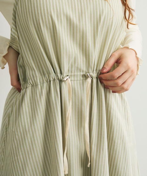 Crisp（クリスプ）の「ストライプキャミワンピース（ワンピース・レディース・ベージュ/グリーン・FREE）」の18枚目の写真