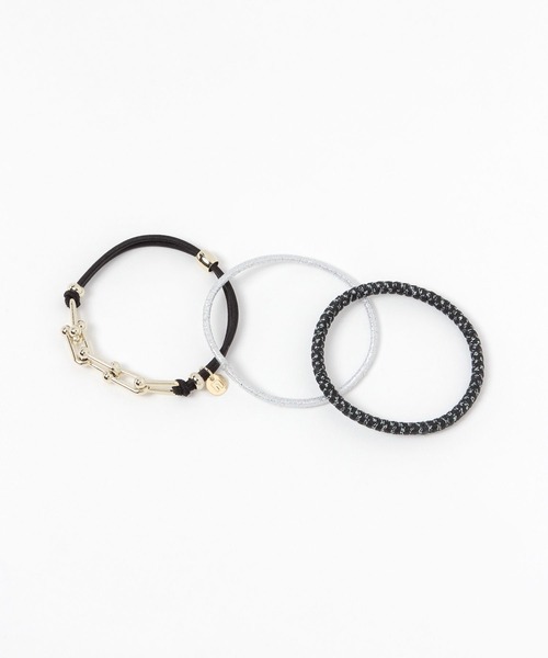 niko and...(ニコアンド)の「チェーン3SETヘアゴム(ヘアゴム・レディース・ブラック/ホワイト・0)」の1枚目の写真
