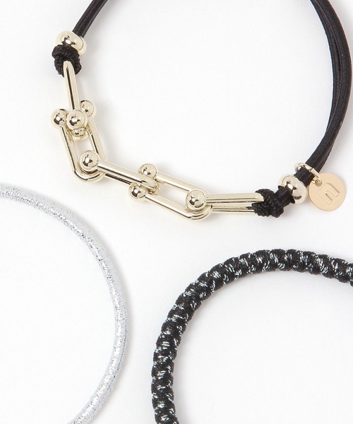 niko and...(ニコアンド)の「チェーン3SETヘアゴム(ヘアゴム・レディース・ブラック/ホワイト・0)」の4枚目の写真