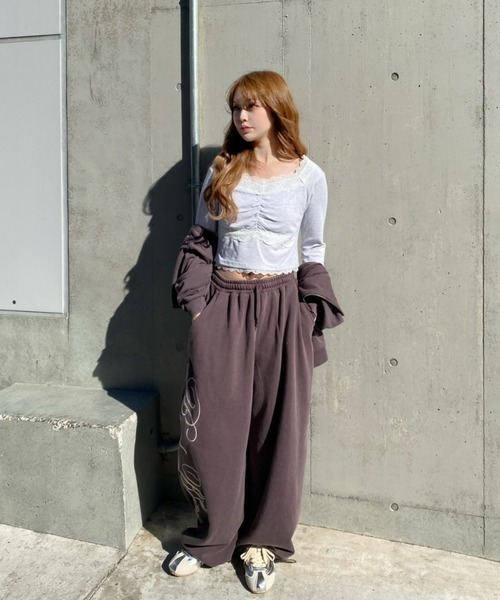 RAY CASSIN（レイカズン）の「パット付きレースロンT（Tシャツ/カットソー・レディース・ホワイト系その他/ブラック系その他2/ホワイト系その他2/チャコールグレー/グレー系その他2・FREE）」の7枚目の写真