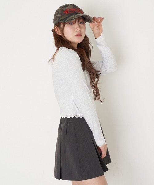 RAY CASSIN（レイカズン）の「パット付きレースロンT（Tシャツ/カットソー・レディース・ホワイト系その他/ブラック系その他2/ホワイト系その他2/チャコールグレー/グレー系その他2・FREE）」の11枚目の写真