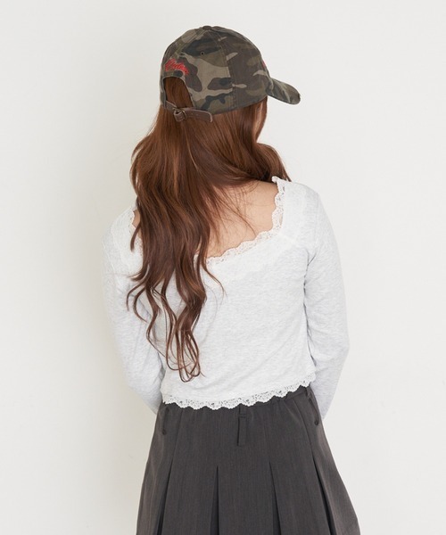 RAY CASSIN（レイカズン）の「パット付きレースロンT（Tシャツ/カットソー・レディース・ホワイト系その他/ブラック系その他2/ホワイト系その他2/チャコールグレー/グレー系その他2・FREE）」の12枚目の写真