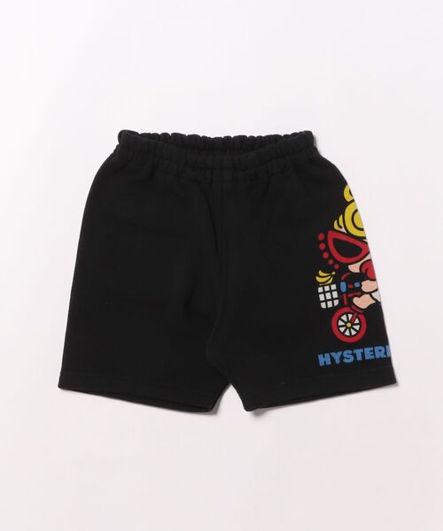 HYSTERIC MINI(ヒステリックミニ)の「HAPPY DRIVE 裏毛ハーフパンツ(その他パンツ・キッズ・ブラック・80/90)」の1枚目の写真