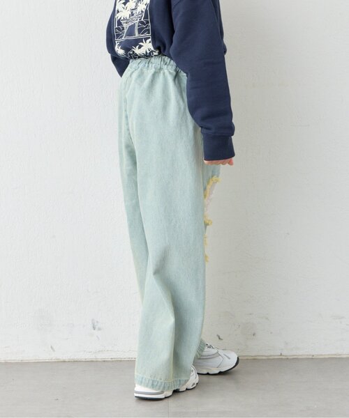 CIAOPANIC TYPY（チャオパニックティピー）の「【KIDS】《ジュニアサイズあり》レースパッチワークデニム(ウエスト調整可能)（デニムパンツ・キッズ・サックスブルー/ブラック・XX-LARGE/SMALL/LARGE/MEDIUM/X-LARGE）」の5枚目の写真