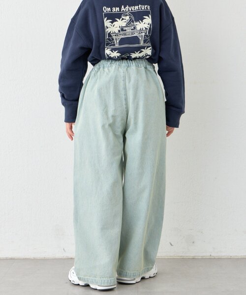 CIAOPANIC TYPY（チャオパニックティピー）の「【KIDS】《ジュニアサイズあり》レースパッチワークデニム(ウエスト調整可能)（デニムパンツ・キッズ・サックスブルー/ブラック・XX-LARGE/SMALL/LARGE/MEDIUM/X-LARGE）」の6枚目の写真