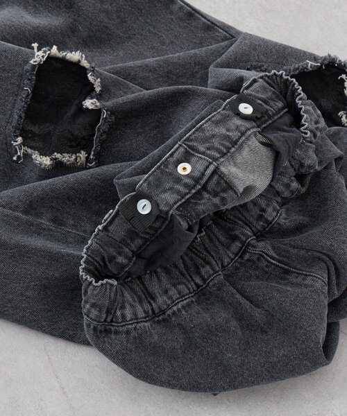 CIAOPANIC TYPY（チャオパニックティピー）の「【KIDS】《ジュニアサイズあり》レースパッチワークデニム(ウエスト調整可能)（デニムパンツ・キッズ・サックスブルー/ブラック・XX-LARGE/SMALL/LARGE/MEDIUM/X-LARGE）」の22枚目の写真