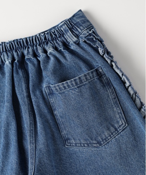 Right-on（ライトオン）の「【VIVIAN BLUE】デニムサイドフリルワイドパンツ (キッズ/通園通学/プレイウェア)（デニムパンツ・キッズ・ロイヤルブルー・110/160/150/140/130/120）」の6枚目の写真