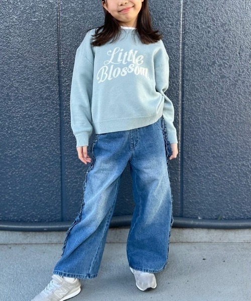 Right-on(ライトオン)の「VIVIAN BLUE(ヴィヴィアンブルー)【キッズ】デニムサイドフリルワイドパンツ(デニムパンツ・キッズ・ロイヤルブルー・110/160/150/140/130/120)」の13枚目の写真