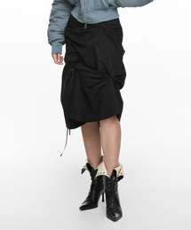 NACHE（ナチェ）の「STRAP PULLED SKIRT BLACK（スカート）」