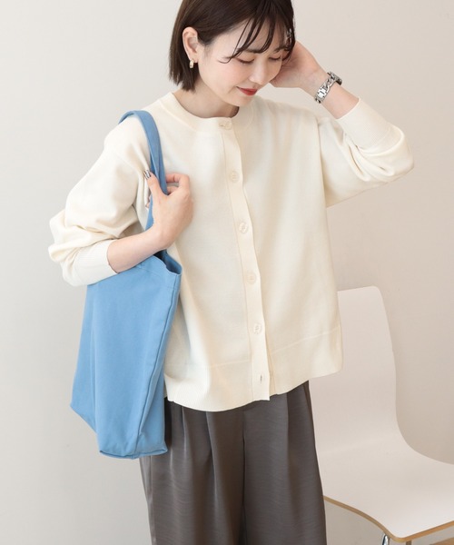 AMERICAN HOLIC(アメリカンホリック)の「クルーネックニットカーディガン(カーディガン/ボレロ・レディース・アイボリー/ブラック/グレイッシュベージュ/ライトブルー・L/M)」の2枚目の写真