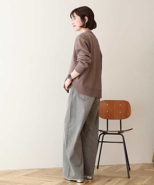 AMERICAN HOLIC(アメリカンホリック)の「クルーネックニットカーディガン(カーディガン/ボレロ・レディース・アイボリー/ブラック/グレイッシュベージュ/ライトブルー・L/M)」の6枚目の写真