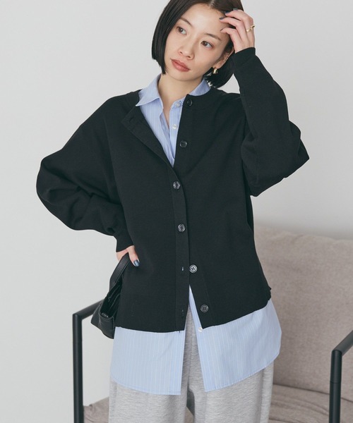 AMERICAN HOLIC(アメリカンホリック)の「クルーネックニットカーディガン(カーディガン/ボレロ・レディース・アイボリー/ブラック/グレイッシュベージュ/ライトブルー・L/M)」の22枚目の写真