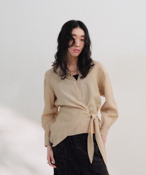 Shelly island(シェリーアイランド)の「ウエストマークスキッパーブラウス(シャツ/ブラウス・レディース・ホワイト/ベージュ/ネイビー・FREE)」の19枚目の写真