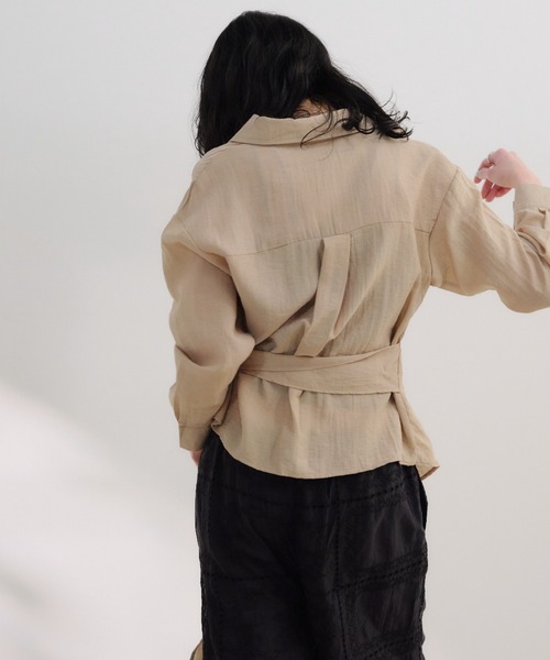 Shelly island(シェリーアイランド)の「ウエストマークスキッパーブラウス(シャツ/ブラウス・レディース・ホワイト/ベージュ/ネイビー・FREE)」の20枚目の写真