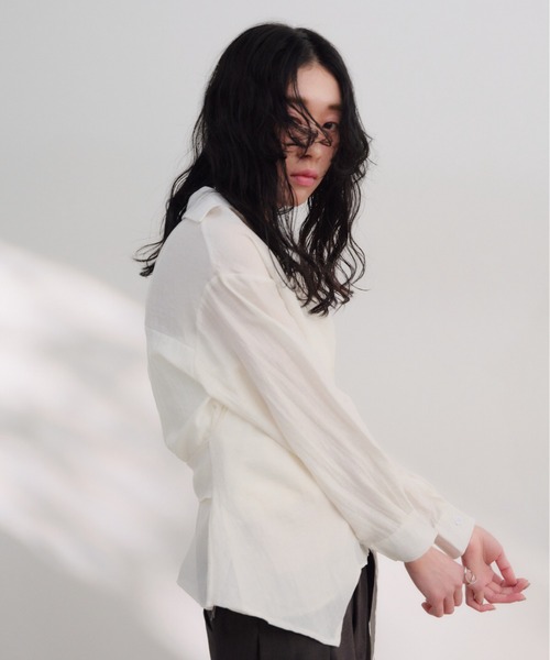 Shelly island(シェリーアイランド)の「ウエストマークスキッパーブラウス(シャツ/ブラウス・レディース・ホワイト/ベージュ/ネイビー・FREE)」の6枚目の写真