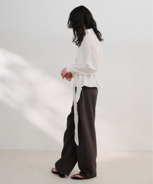 Shelly island(シェリーアイランド)の「ウエストマークスキッパーブラウス(シャツ/ブラウス・レディース・ホワイト/ベージュ/ネイビー・FREE)」の13枚目の写真