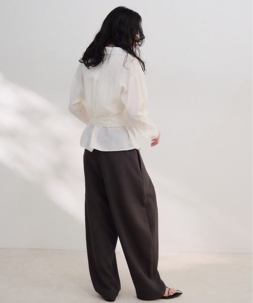 Shelly island(シェリーアイランド)の「ウエストマークスキッパーブラウス(シャツ/ブラウス・レディース・ホワイト/ベージュ/ネイビー・FREE)」の14枚目の写真