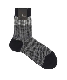 LANVIN collection（ランバン コレクション）の「LANVIN COLLECTION 抗菌防臭 ハイゲージ 千鳥格子 ミドルソックス 02412145（ソックス/靴下）」